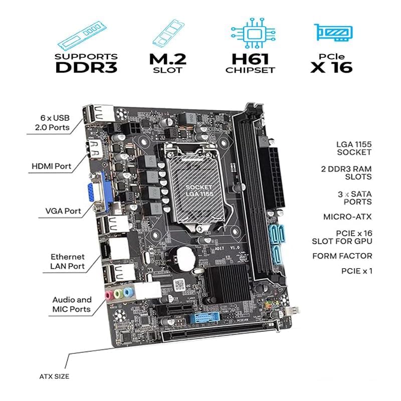 Image of Powerful Desktop Core i3 CPU || Core i3 2nd-Gen 3.10 Ghz || 8GB DDR3 RAM || 256GB SSD || Ethernet || Win 10 Pro-Installed - Ideal for Office and Home || WiFi Adapter || Black (8, GB, 128, GB)