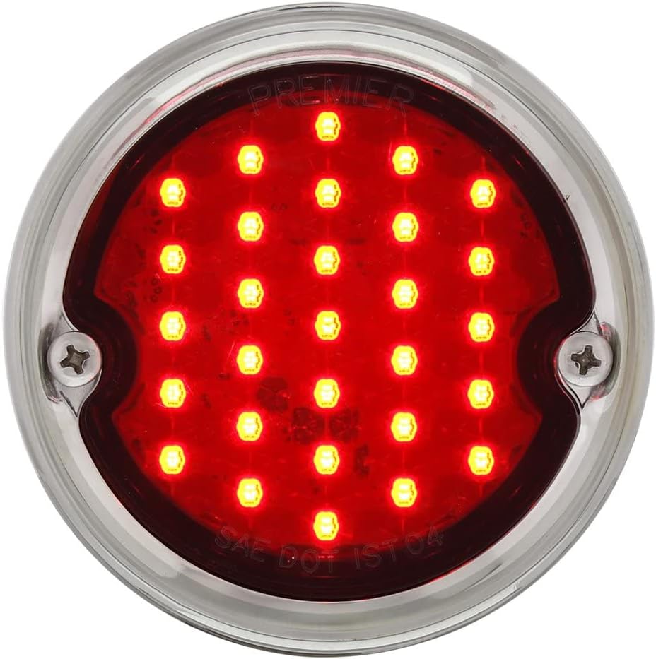 United Pacific 110765 Tail Light Assembly 29 Led, With Black Housing & Polished Stainless Steel Bezel, For 1954 1959 Chevy & Gmc Truck