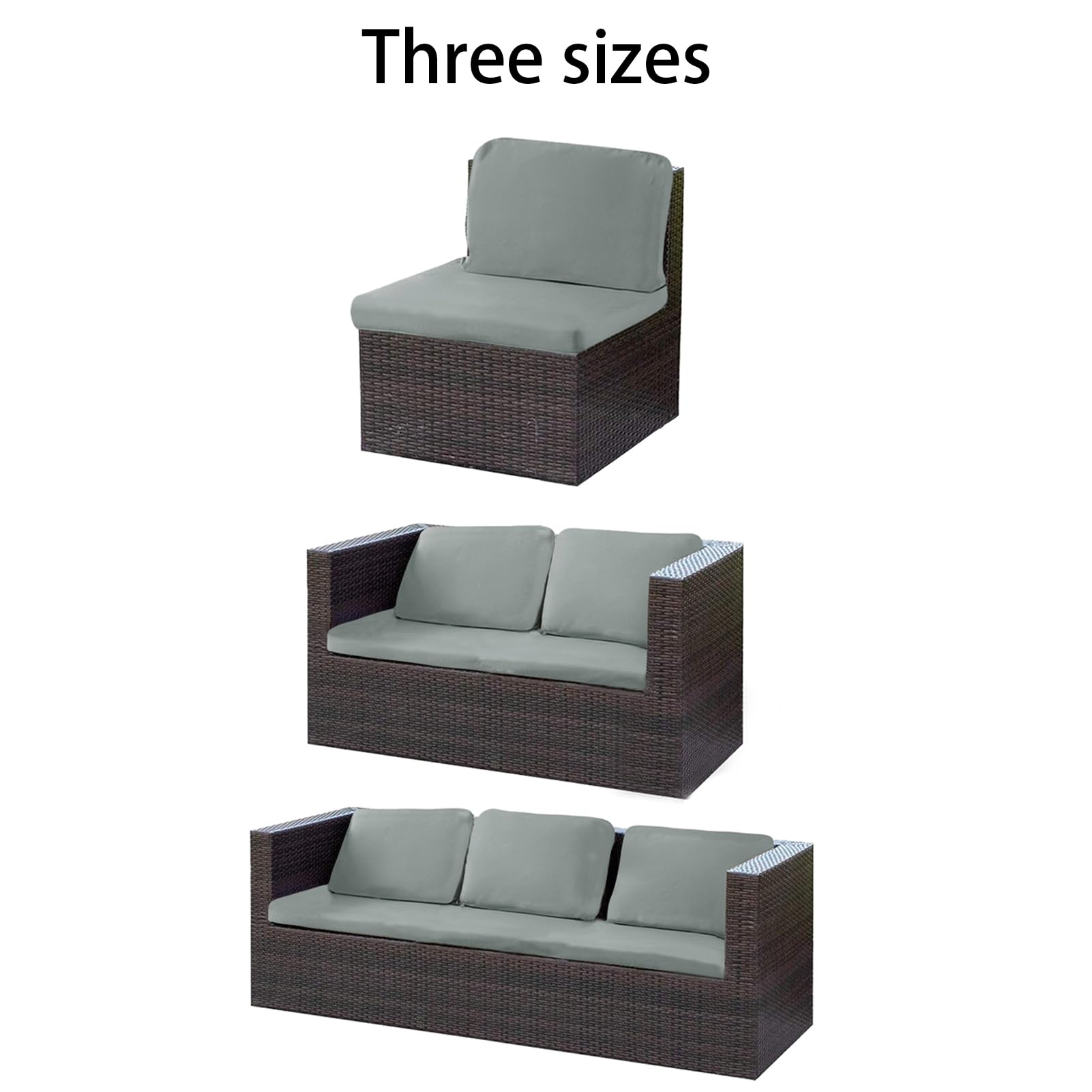 1/2/4 Piezas Copri Cuscino Divano Esterni Impermeabile, Fodere per Seduta Patio, Impermeabili,per Interni Ed Esterni, Mobili in Rattan Cuscini per Interni ed Esterni (Light Grey,3 Seater)