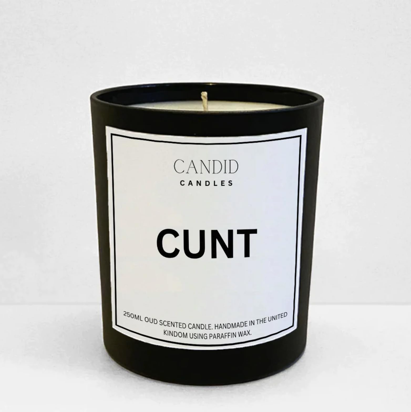 Candid Candles Black, White Cunt Funny Sarcastic Scented Candle Gift By (Black Pomegranate)