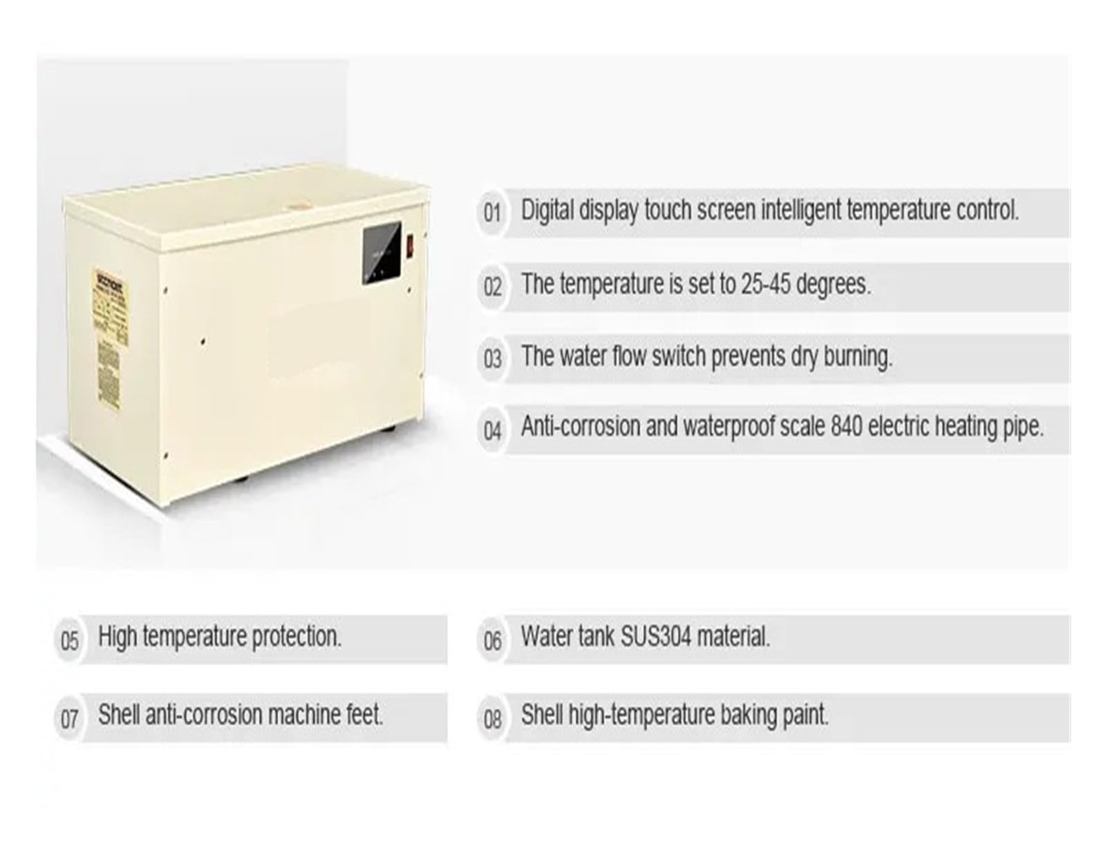 Riscaldatore d'acqua for piscina ad alta efficienza da 5,5 kW a 15 kW con pompa di calore elettrica con display digitale for piscine, vasche da bagno, SPA Riscaldamento rapido ed efficiente(24kw)