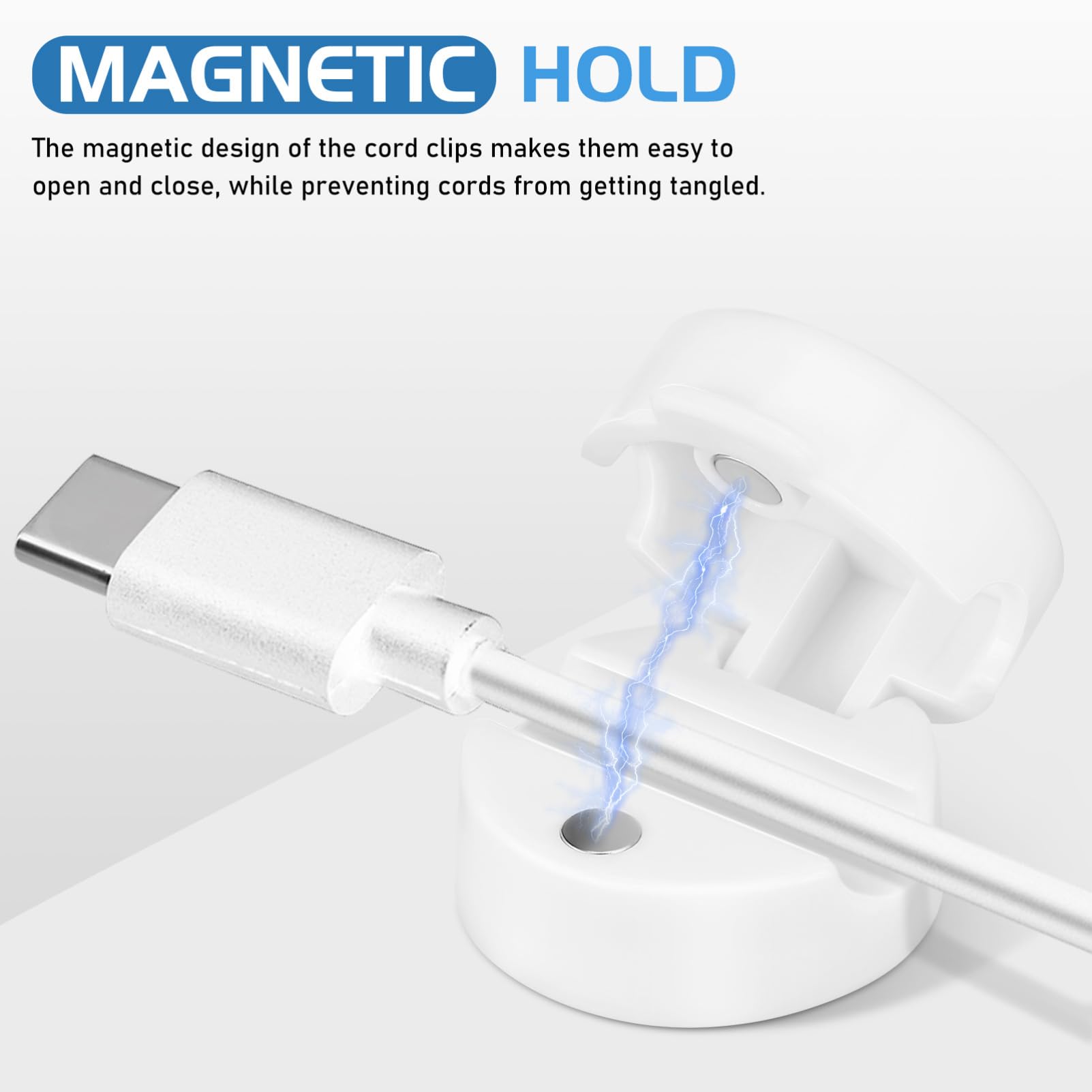 Veemoon 6pezzi Clip Magnetiche per Cavi Organizzatore Cavi senza Fili Fermacavi Magnetico Adesivo per Scrivania Gestione
