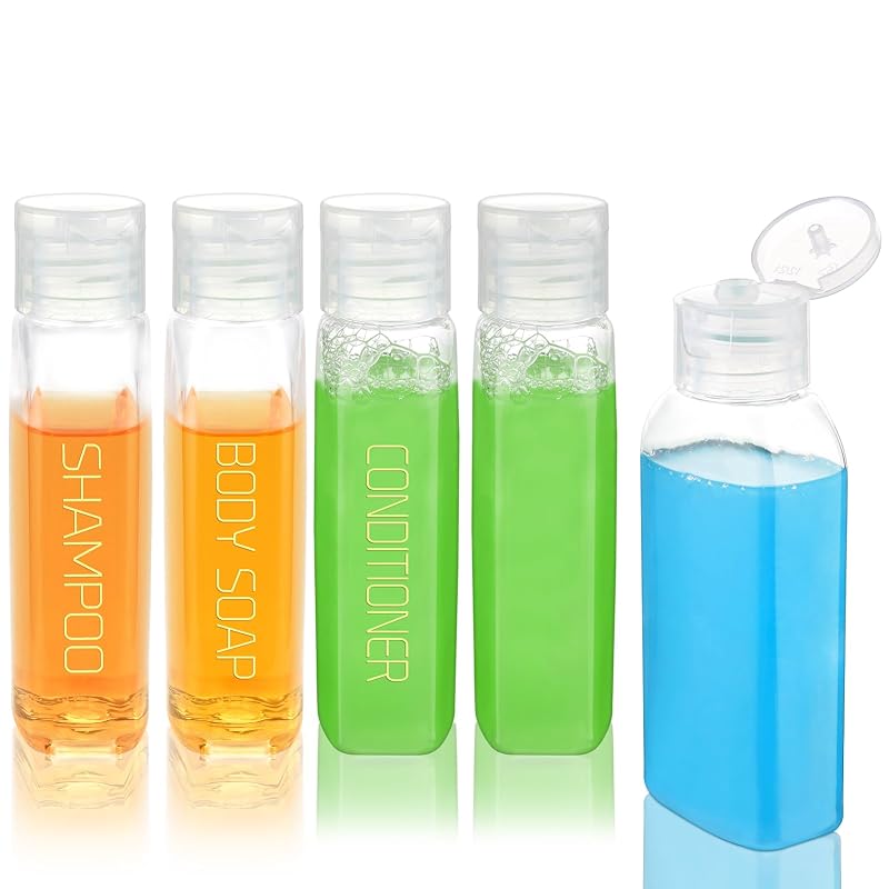 Cosywell Kit com 5 Frascos Recarregáveis para Viagem, 60 mL, Plástico PET