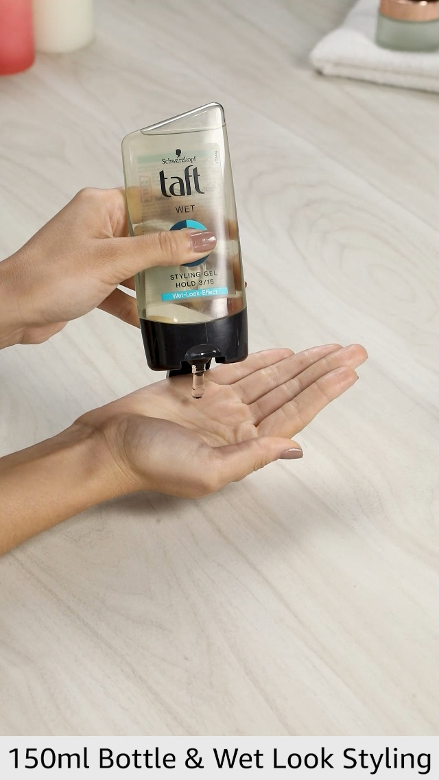 Image of Schwarzkopf Taft Wet Hair Gel, 24-hour wet look effect, Extra Hold 3 with no stickiness
