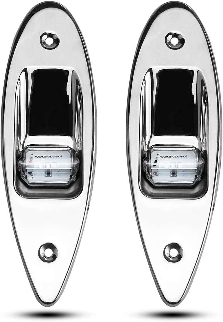 TH Marine Shark Eye Navigation Lights Flush Mount Tear Drop Boat LED Light Set