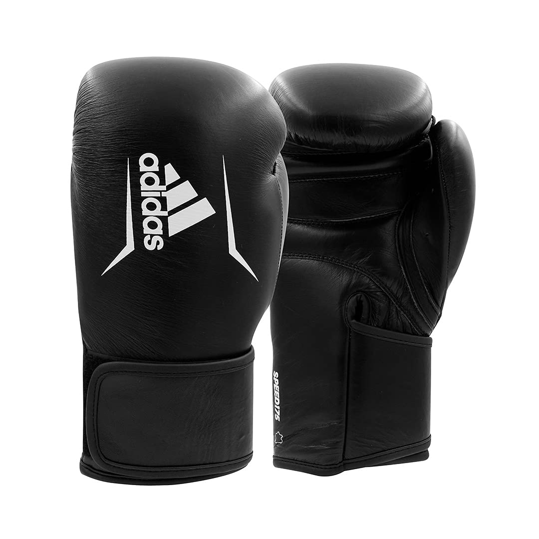 adidas Speed 175 Leather Boxing Gloves Training Fitness Sparring Gym Kickboxing 10oz 12oz 14oz 16oz, 175-Guanti da Boxe in Pelle per Allenamento, Sport, Palestra, Unisex-Adulto