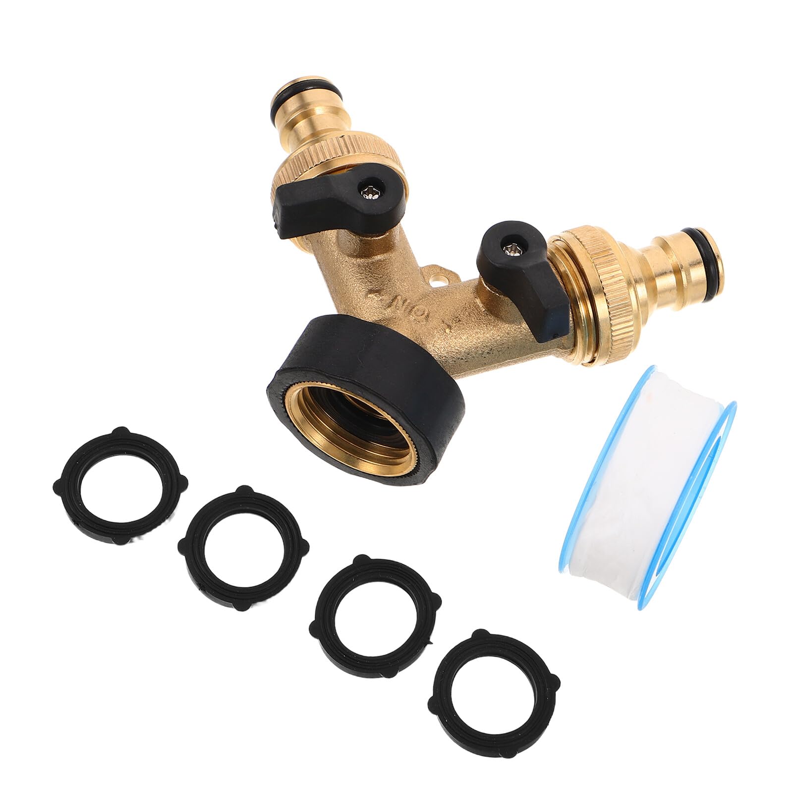 Homoyoyo Sdoppiatore y per Tubo Flessibile Acqua Deviatore per Tubo Flessibile in Rame Adattatore da Giardino Collegamento Rapido per Uso Esterno Connettore y per da Giardino Corpo in Rame