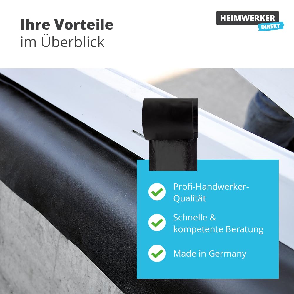 Alfa EPDM-Folie 200 mm x 20 m schwarze Dichtfolie aus EPDM-Kautschuk