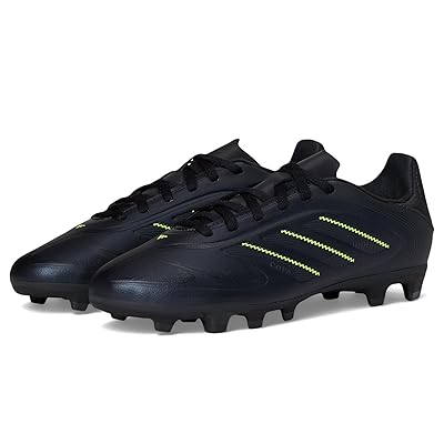 adidas Kids Copa Club Pure 3 Firm Ground/Multi Ground Cleats (Little Kid/Big Kid) Kids Shoes Black/Solid Grey/Lucid Lemon