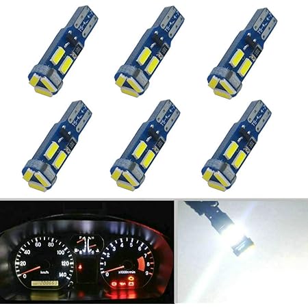 Amazon T5 74 73 2723 2721 W3w Led バルブ ゲージ ダッシュボードライト ランプ 12v車用 高輝度 Smd4014チップ 7連搭載 1バルブ メーター球 パネル球 エアコン球 ウェッジ球 ダッシュボード メーター インパネ エアコンパネル ルーム 汎用 6個セット ホワイト