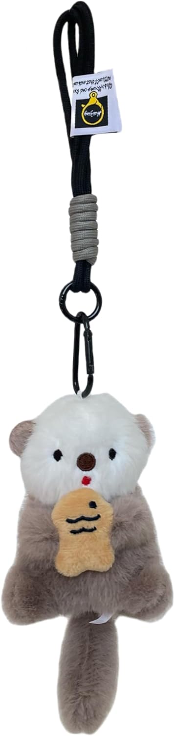 Cute Otter Keychain,Plush Bag Charms for Tote Bags,Fluffy Animal Backpack Keychains for Women Gifts
