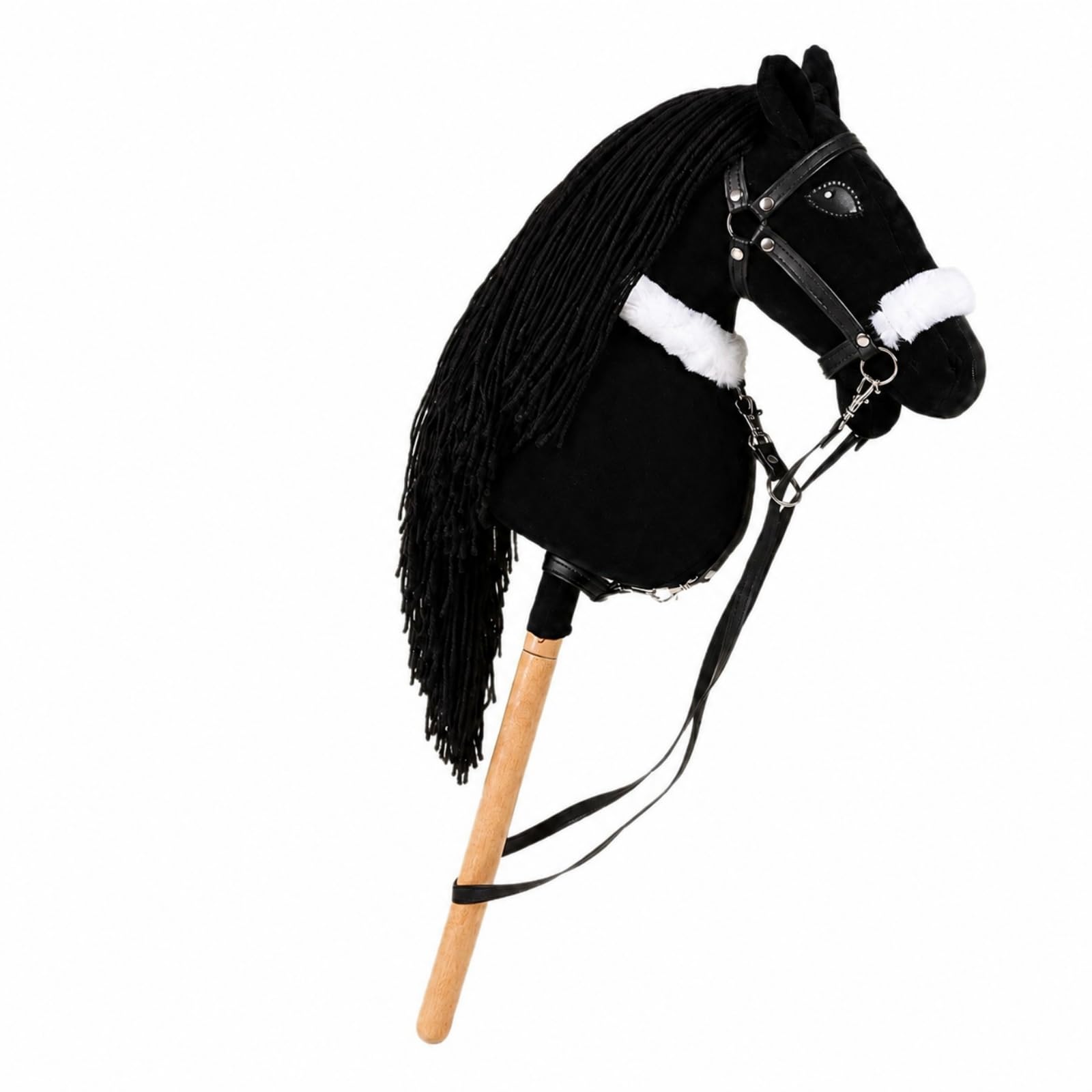 Hobby Horse Realistico a Bastone di Peluche Senza Funzioni Elettroniche Giocattolo Manico in Legno per Recite Scolastiche