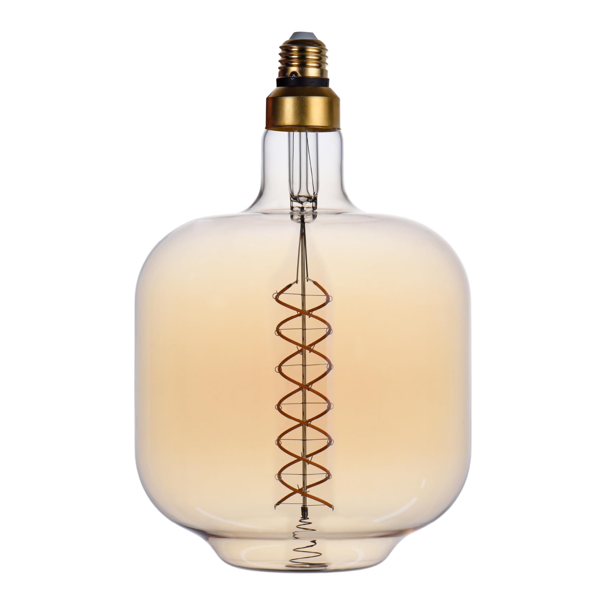 Oversized LED Vintage Edison Light Bulbs, Large Decorative Light Bulbs, Amber Glass 2200K Warm White, Dimmable 8W(60W Eq), E27 base, Giant Lantern Shape Bulbs for Pendent, Ceiling & Floor lamps(LT180)