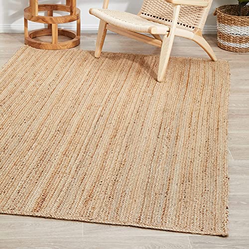 DecorAvenue Area Rugs Indian Handmade Natural Handwoven Braided Jute Rug