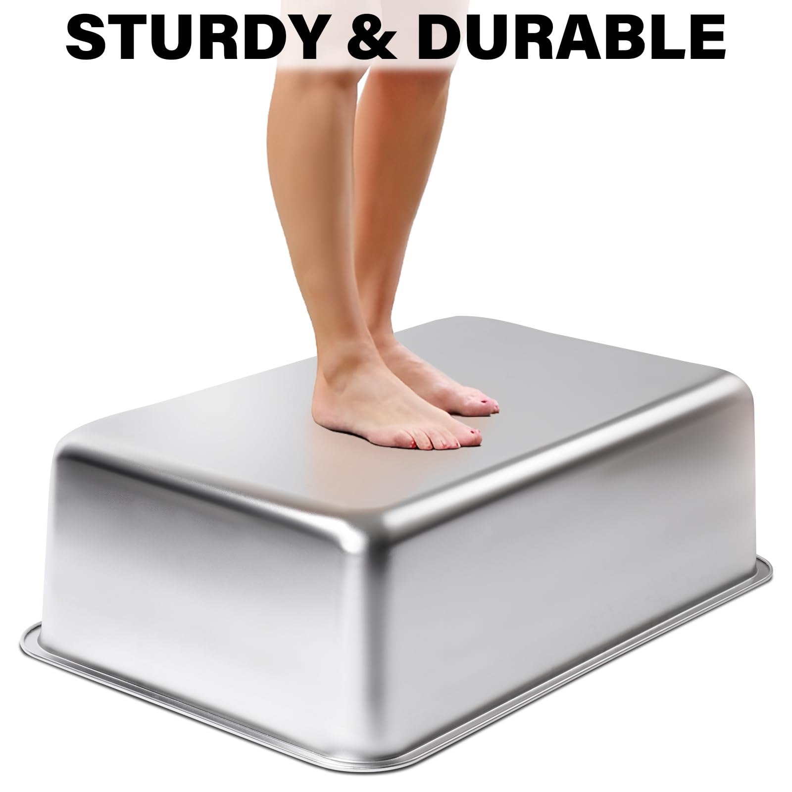 Stainless Steel Litter Box 2 Pack, 23.6x15.8x8 Inch(Deep) Stainless Steel Cat Litterbox XXL with High Sides, Non Stick No Smell Easy Clean Jumbo Metal Litter Boxes for Big/Fat Cats - image 5