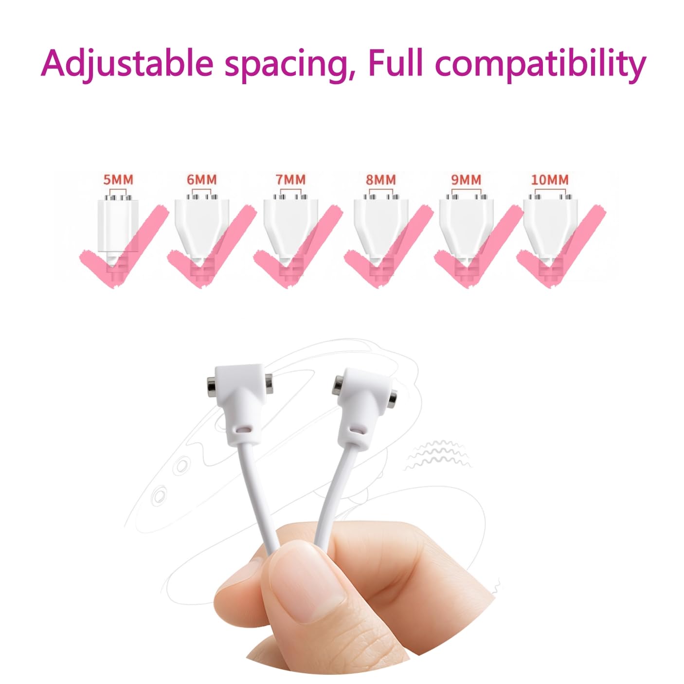 Cargador Magnético Universal para Masajeadores Íntimos, Cable de Carga Rápida USB tipo A 80cm con Puerto Ajustable Compatible con juguetes recargables, Dispositivos Íntimos y Vibradores (1 Piezas) — view 4