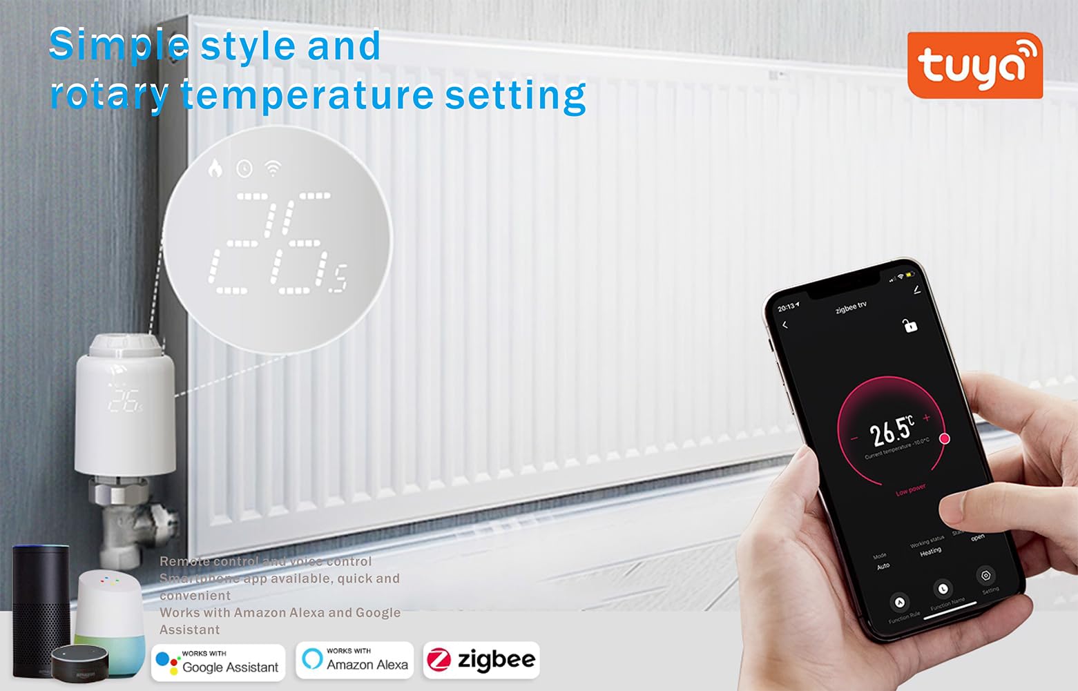 Qiumi Zigbee Smart Thermostatic Radiator Valve, Prise En Charge De La Télécommande Par L’Application Smart Life, La Commande Vocale Par Alexa Et