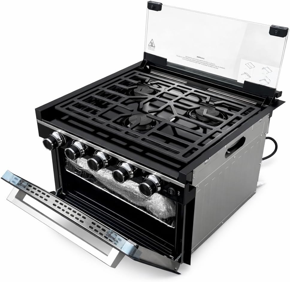 Suburban 17" RV Stove Oven Range Air Fryer 3907A RA17BG 3 Burner Piezo Tiny Home