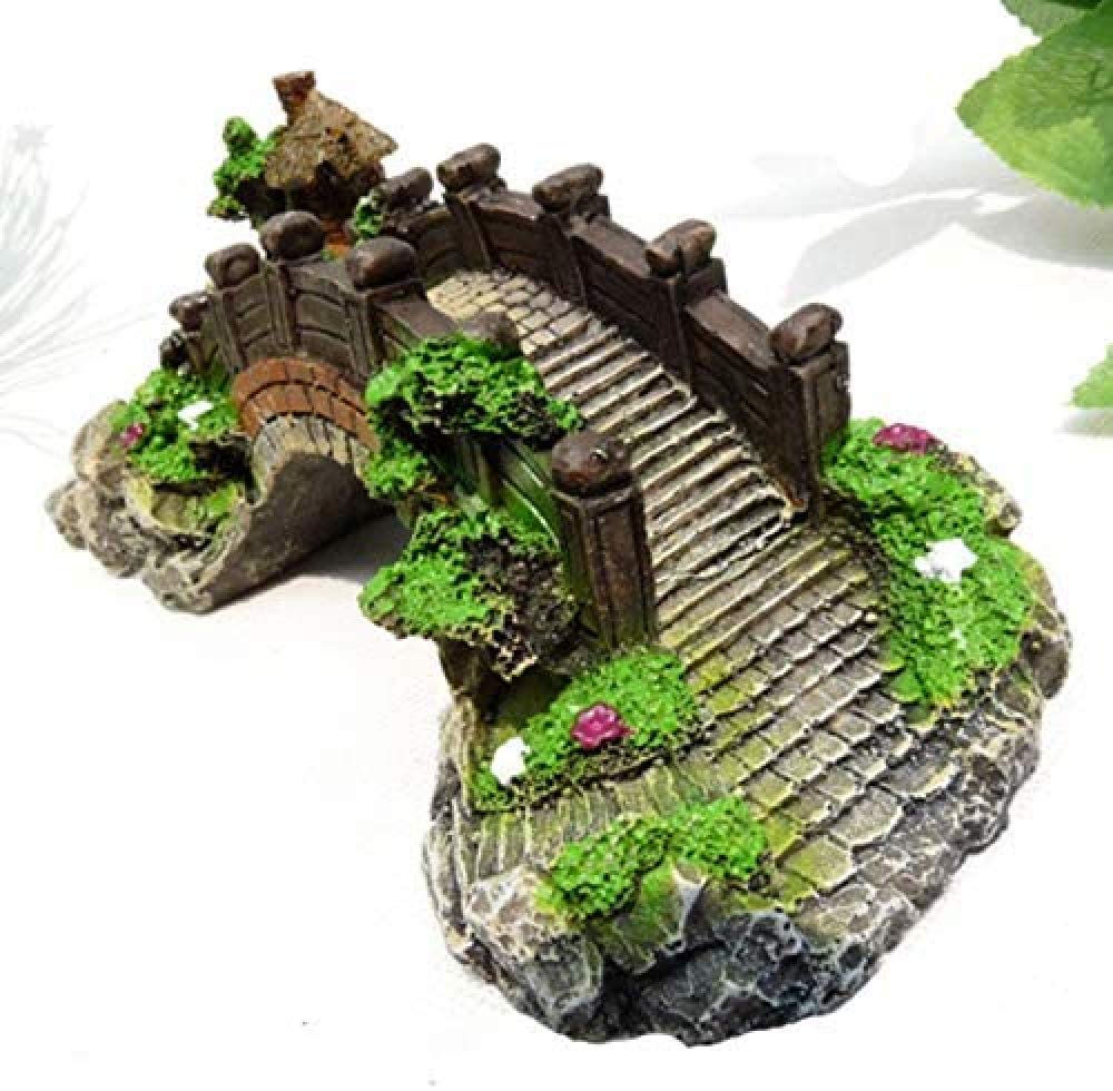 zaizai Decorazione Acquario Resina Ponte Ad Arco Albero Padiglione Acquario Decorazioni da Giardino Acquario Paesaggio Ornamento Fotografia Prop Decorazione Acquario