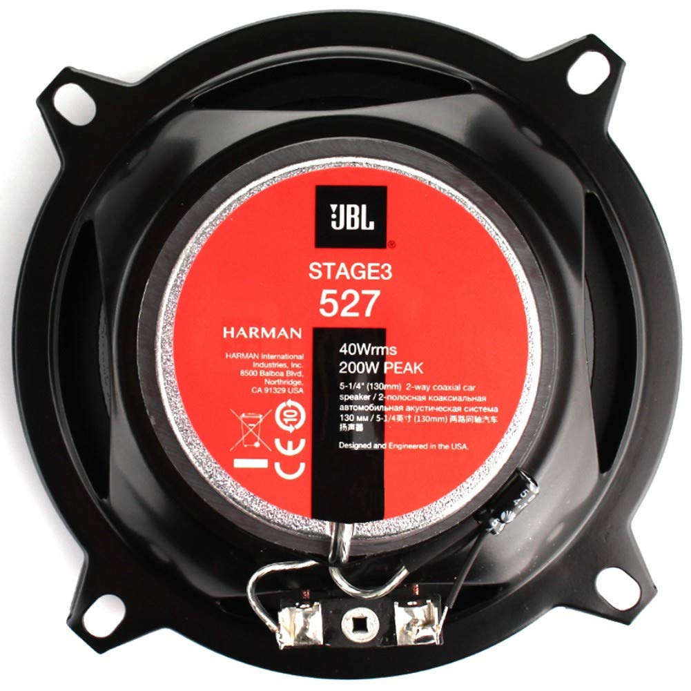 2 altoparlanti compatibile con JBL STAGE3 527 coassiali 2 vie da 5,25" 13,00 cm 130 mm 40 watt rms e 200 watt max 3 ohm 91 db spl auto neri, a coppia