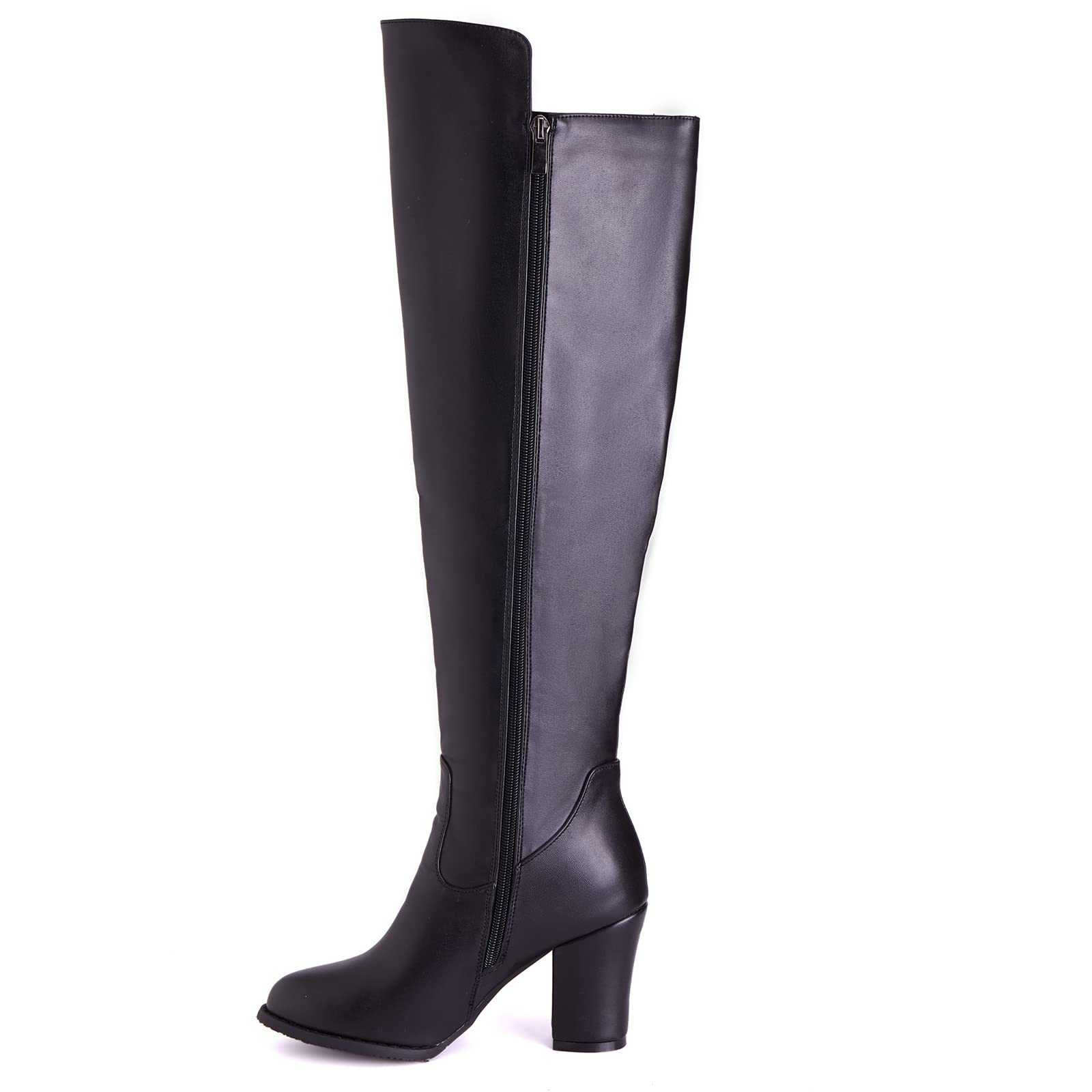 Lizoleor Damänner Elegant Overknees Winter Lang Stiefel Blockabsatz