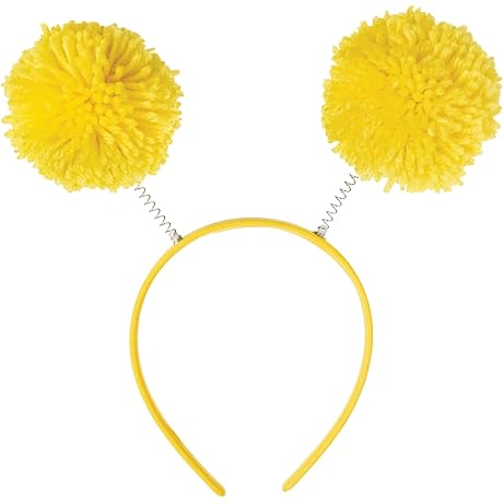 Unisex Sunshine Costume Head Boppers with Rainbow Pom Poms, Multicolor, One Size