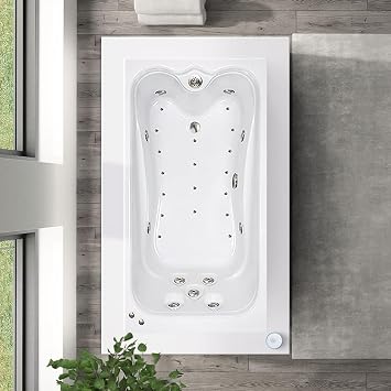 72 in. x 36 in. Elite Series Acrylic Rectangular Drop-In Combination Bathtub with Reversible Drain in Biscuit - Includes 12.5 Amp In-Line Heater