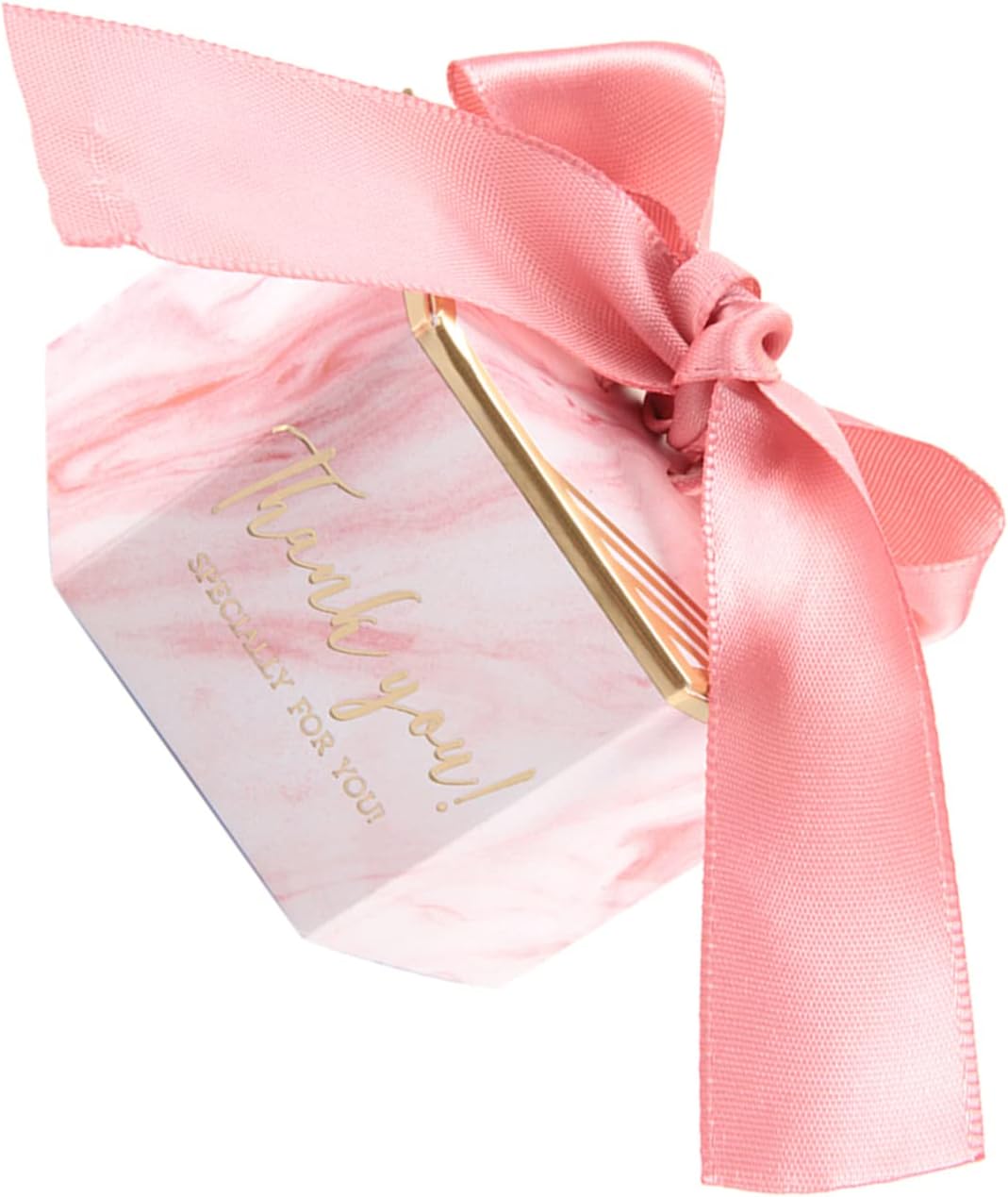 30 Pcs Marble Design Gift Candy Box, Wedding Party Favors with Ribbon, for Baby Shower Jewelry Box (marble pink)