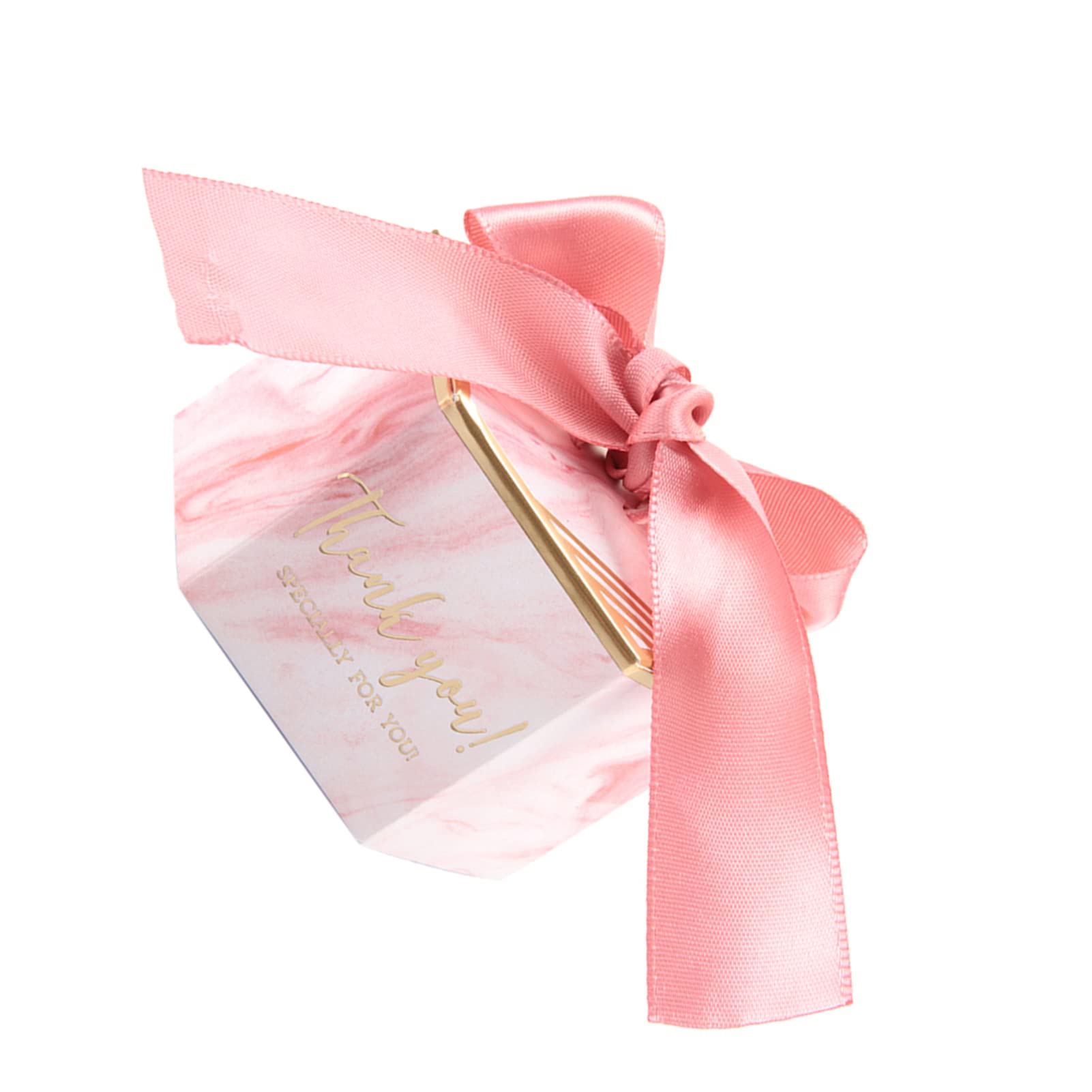 30 Pcs Marble Design Gift Candy Box, Wedding Party Favors with Ribbon, for Baby Shower Jewelry Box (marble pink)