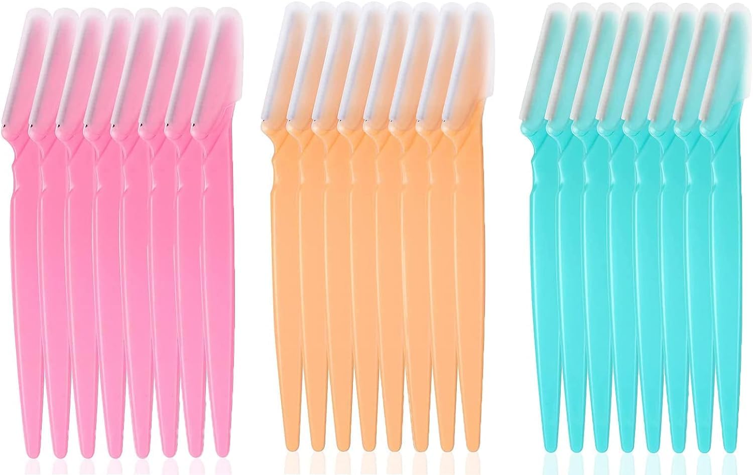 McMola 24 Pcs Eyebrow Razors Eyebrow Trimmer Portable Eyebrow face Razors Trimmer Facial Hair Shaver Eyebrow Remover Exfoliating Dermaplaning Tool with Precision Cover for Women and Men Classic