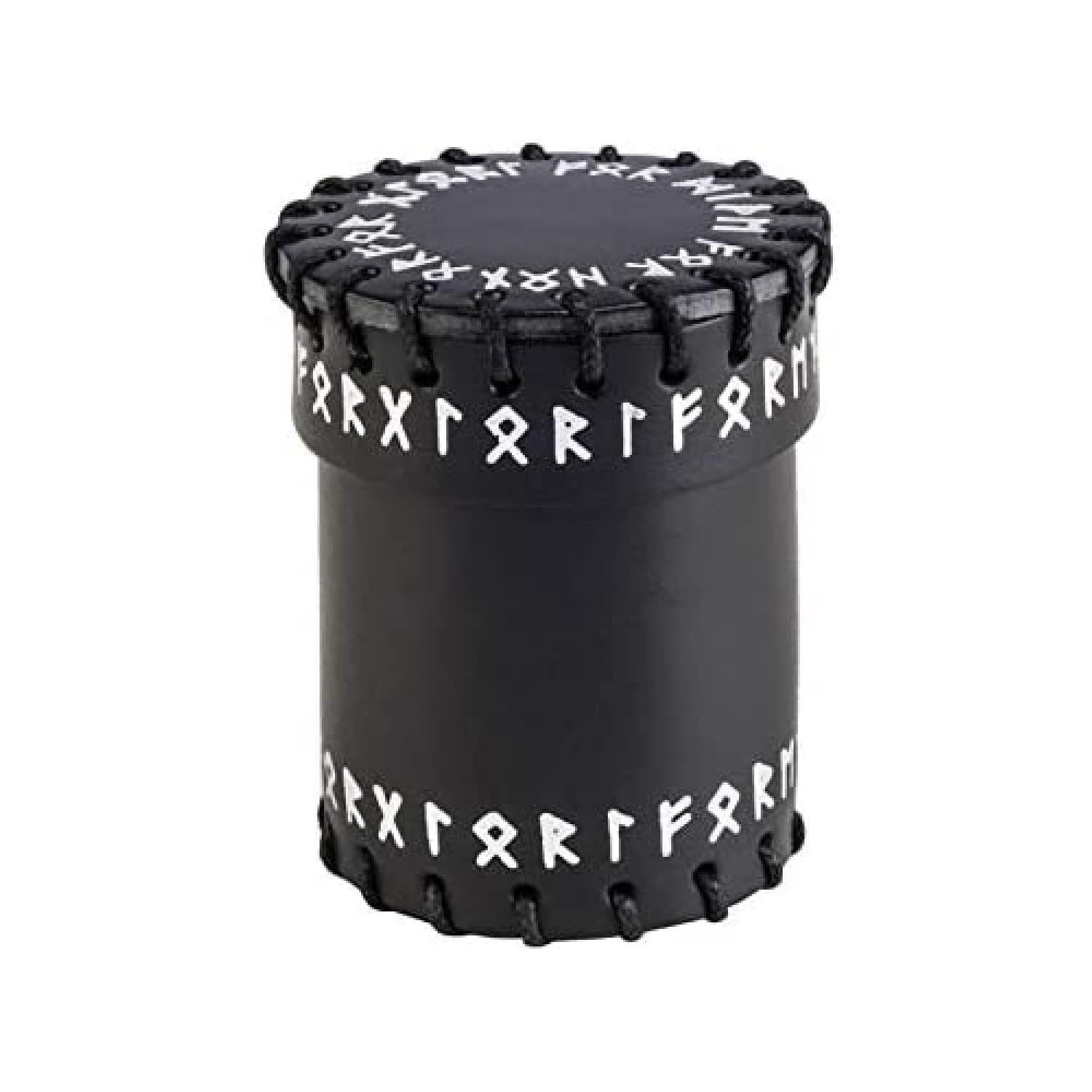 Q WORKSHOP Runic Black Leather Dice Cup
