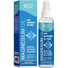 Pure Magnesium Oil Spray, Topical Magnesium Spray Magnesium Oil for Feet, Skin & Body, Easy to Absorb and Use, Women & Men4FL.oz/120ml