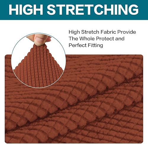 Vista 193 de Turquoize - Funda elástica para sofá de 2 piezas y 3 cojines, funda protectora lavable con elástico en la parte inferior, tela jacquard gruesa