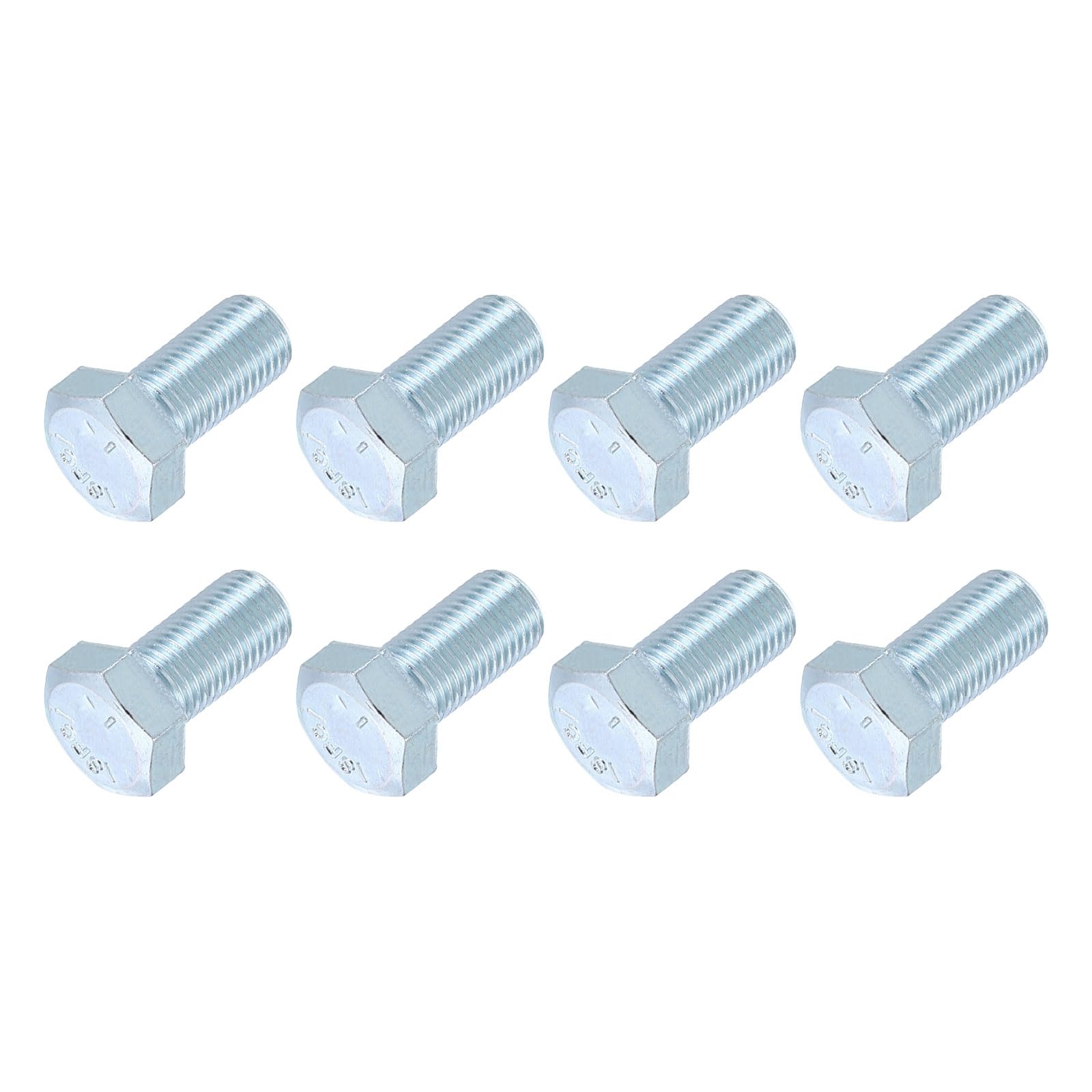 METALLIXITY Hex Bolts (3/8-24 x 3/4") 8Pcs, Carbon Steel Zinc Plated, UNF Fine Thread, Fully Threaded, External Hex Drive, Hex Head Screw Bolt - for Furniture Repair, Silver