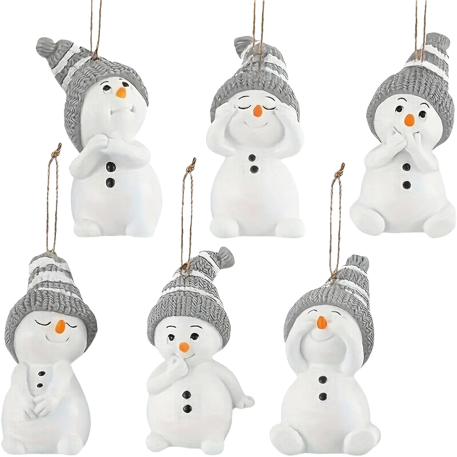 Birds Snowman Car Mirrored Pendants Charm Acrylic Flat Hanging Decoration for Windshield Home Window Display Ornaments Car Rearview Mirrored Pendant