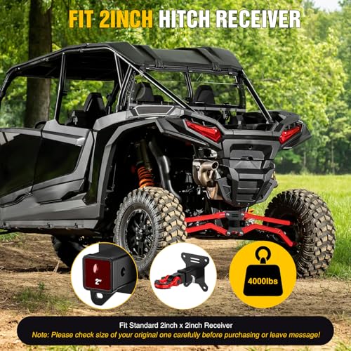 Image of Nilight 2 Inch Rear Bumper Tow Trailer Hitch Receiver Kit Compatible for UTV ATV 2014-2026 Polaris RZR XP1000 XP 4 1000