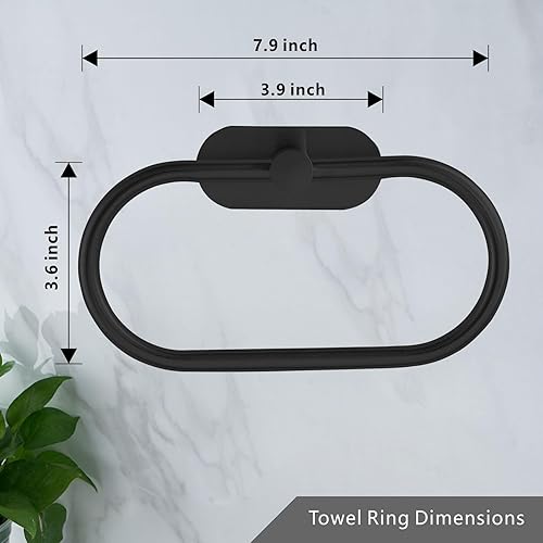 Miniatura 5 de Toallero  anillo de toalla de baño, anillo de toalla de mano autoadhesivo para baño, soporte de toalla de mano adhesivo de acero inoxidable, sin