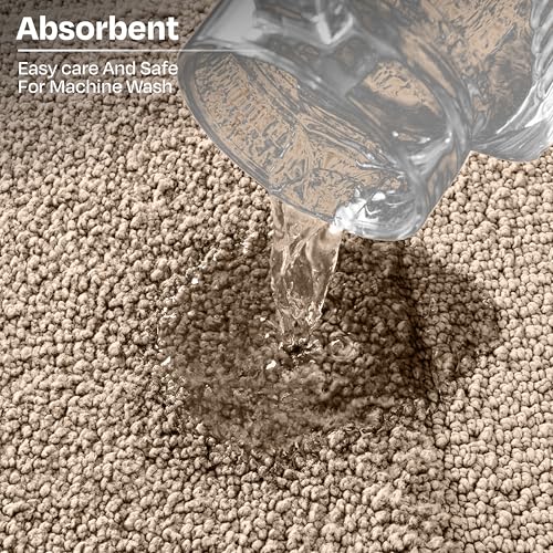 Image of enera Microfibre Bath Mat | Soft & Absorbent 2650 GSM | Non-Slip Latex Backing | Quick Dry, Washable Multipurpose Floor Mat for Bathroom, Bedroom, Kitchen & Home (Opella 40 x 60 cm) (Taupe)
