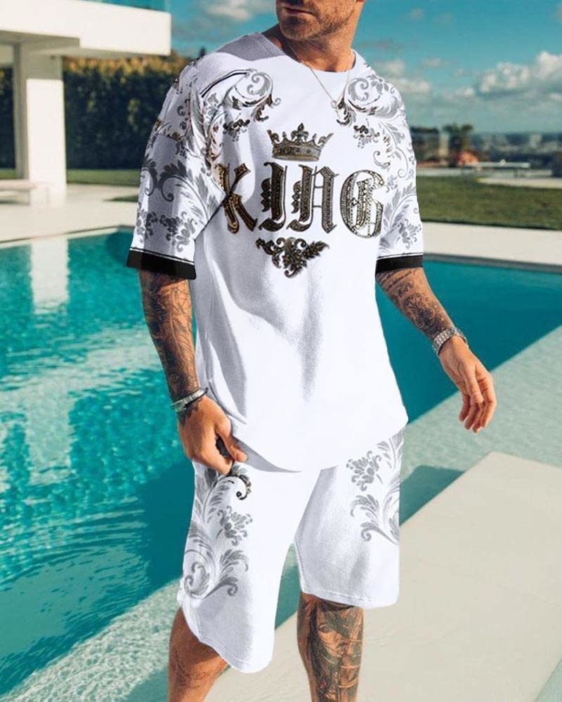 Camiseta de verano para hombre, camiseta de manga corta, conjunto Harajuku de dos piezas para hombre, 13, XS