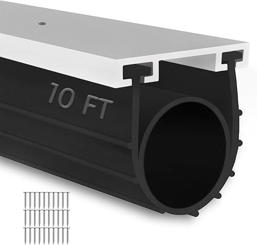 Sellos de goma inferior de goma para puerta de garaje con kit de base de retención de riel de aluminio preperforado, forma de U resistente + junta
