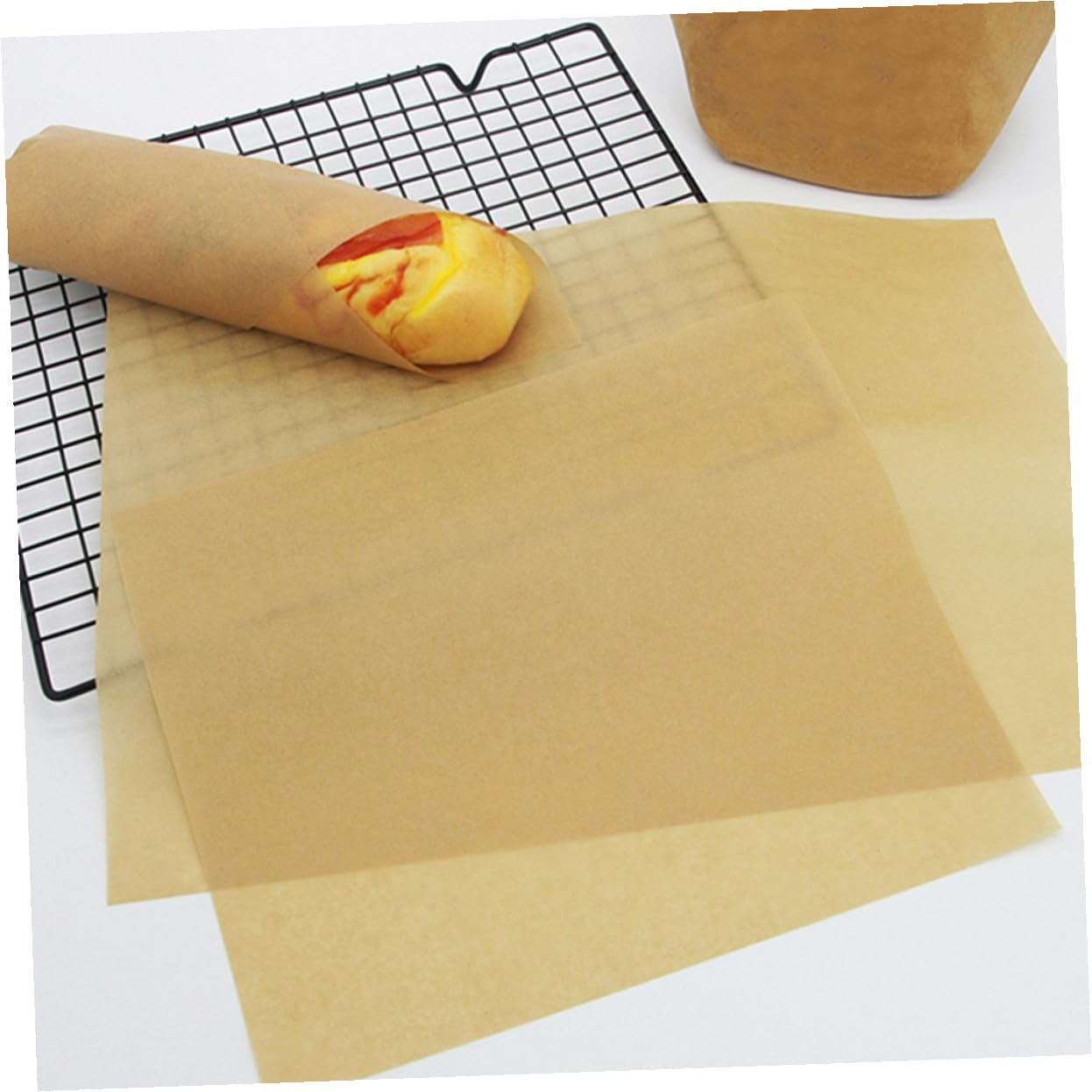 100 pièces Papier Cuisson Kraft Naturel Non Blanchies pour Barbecue Pâtisserie Cuisson Résistante Antidérapante Cuisine Sécurisée