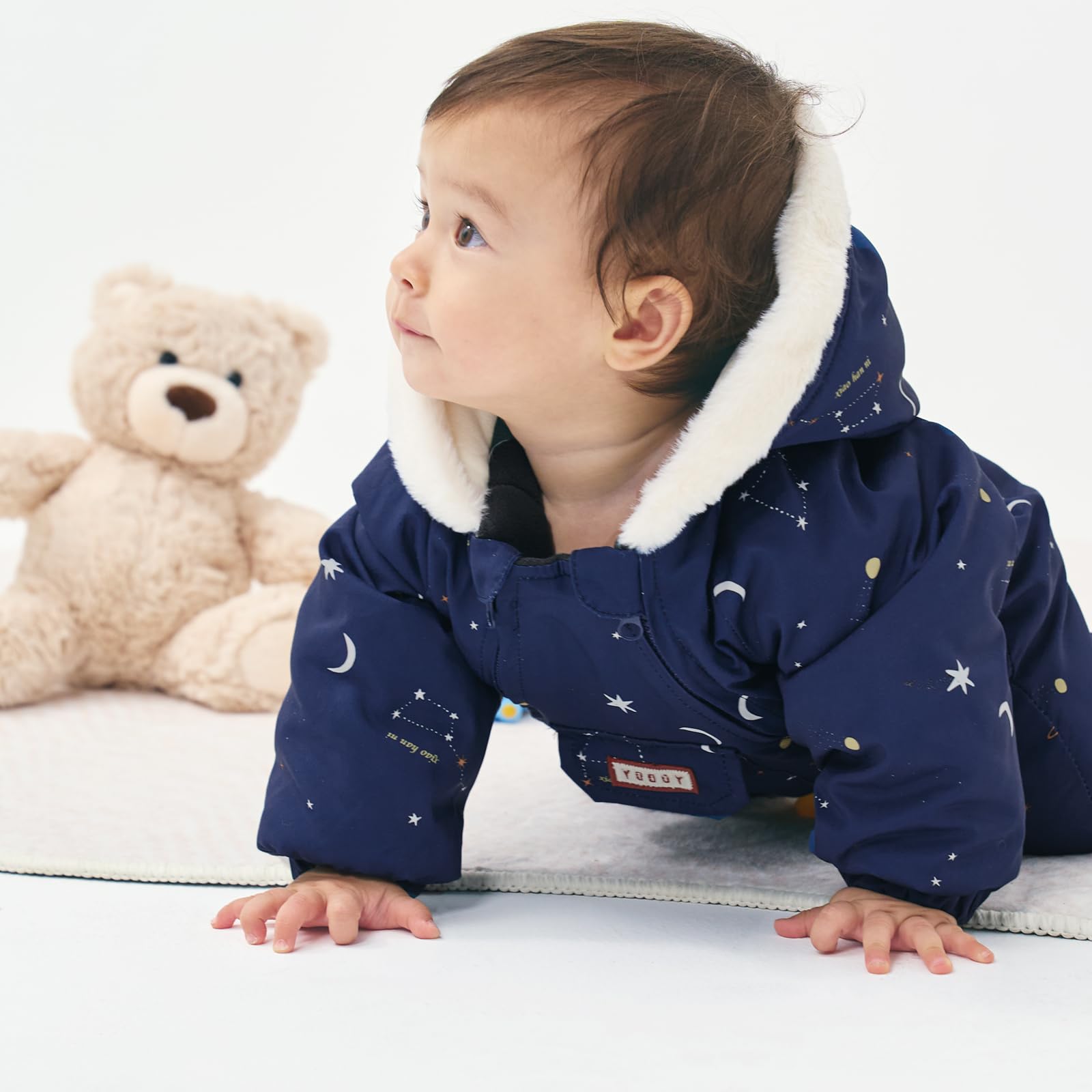 JiAmy Baby Schneeanzug, Baby Jungen Mädchen Winter Overall Strampler Neugeborenes Schneeoverall für 0-24 Monate