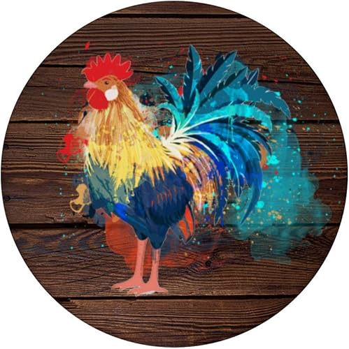 Miniatura 3 de Pintura para salpicaduras de pollo Art Rooster, aspecto de madera de granja  PopSockets Grip y soporte para teléfonos y tabletas