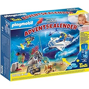 PLAYMOBIL Adventskalender 70776 Badespaß Polizeitaucheinsatz, Ab 4 Jahren