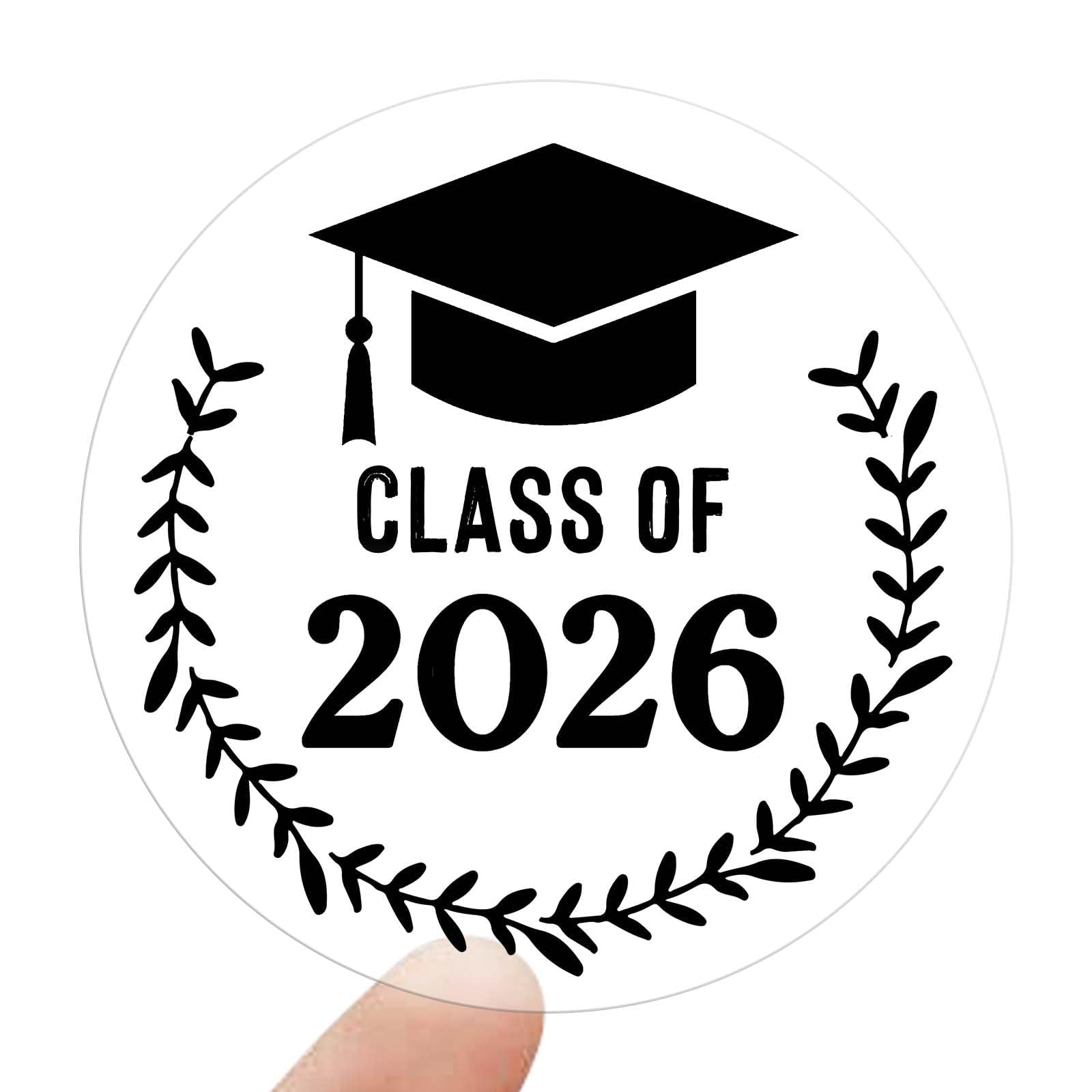 Black Class of 2026 Foil Graduation Round Envelope Seals Real Foil Stickers High School College Graduation,Gold Seals for Certificates,Foil Metallic Seal,Labels Party
