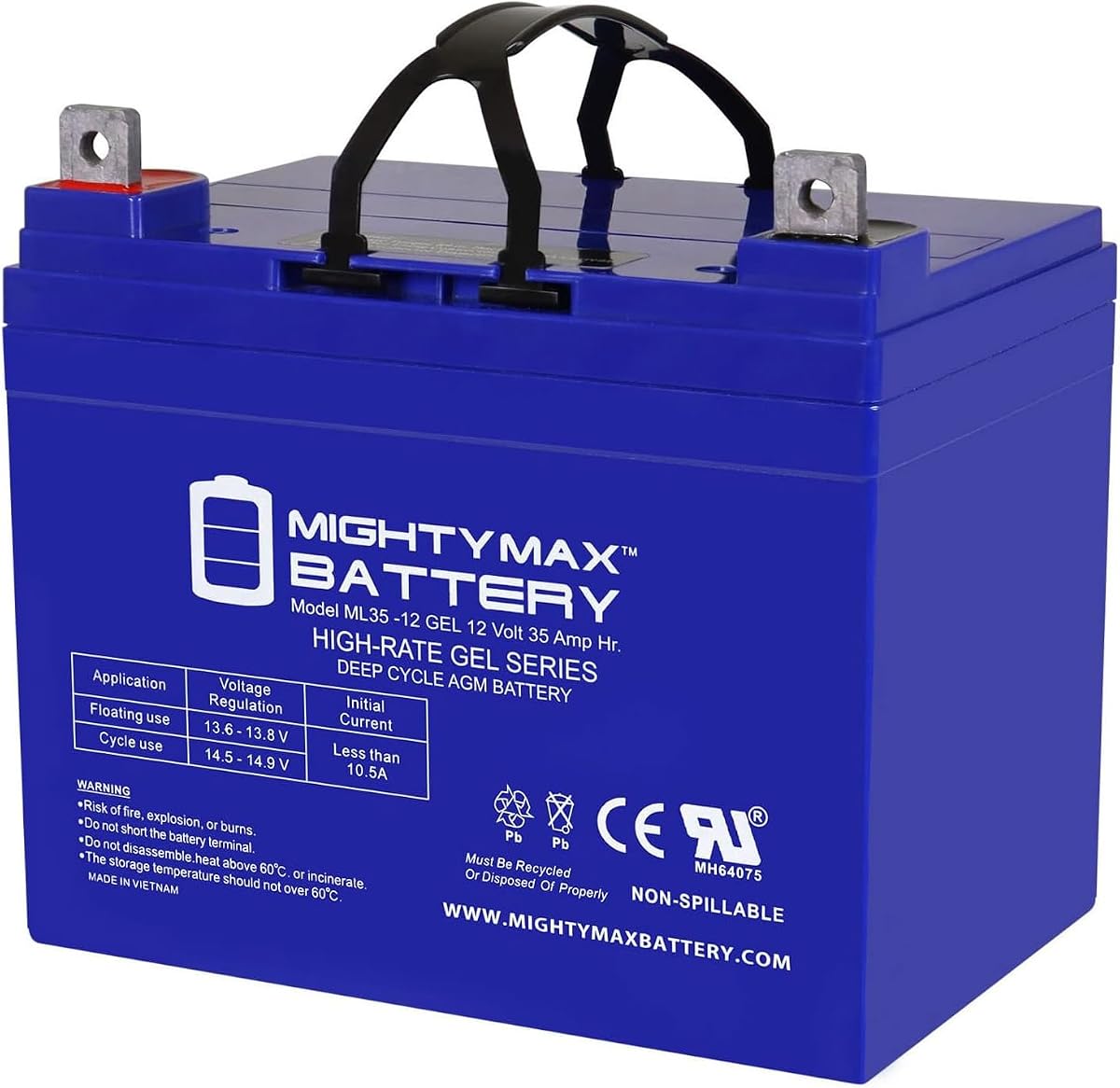 Batería Mighty Max 12V 35AH Gel NB Batería de repuesto compatible con el generador solar Goal Zero Yeti 400
