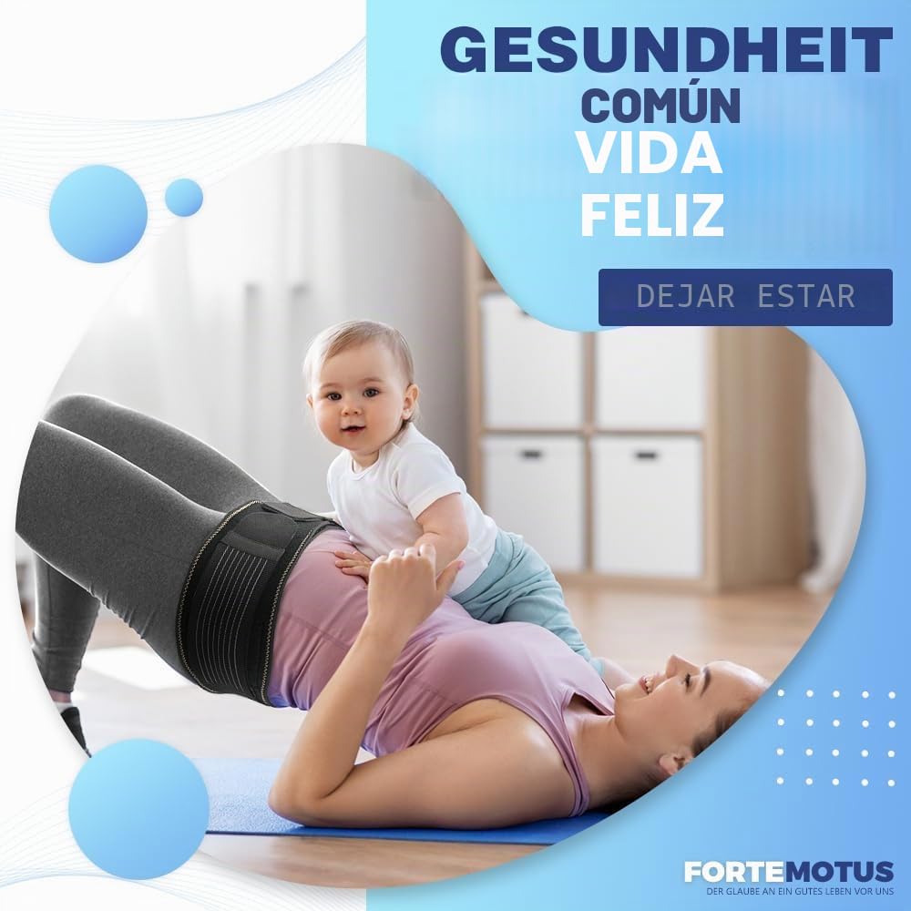 FORTEMOTUS Cinturón Sacroilíaco, Cinturón Ciática para Mujeres y Hombres, Banda de Soporte Cadera Si Cinturón Articulación para Aliviar Ciática, Dolor Pélvico, Artrosis Fémur, Dolor Espalda, M