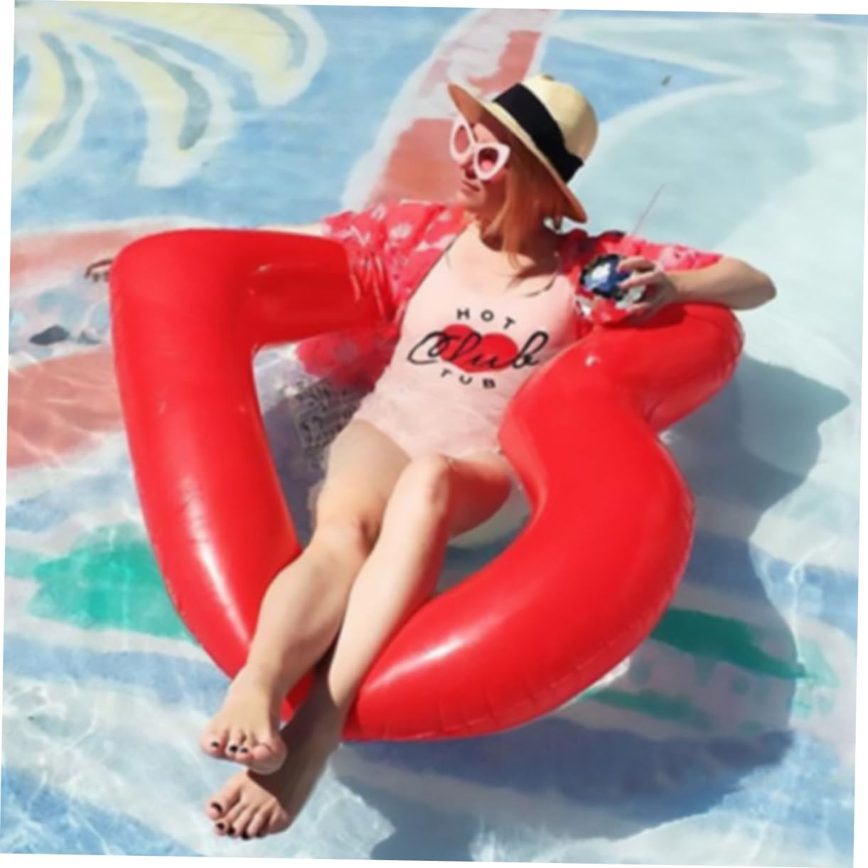 VICASKY 2 Piezas Anillo de natación Flotante Inflable para niños Flotador de Piscina de corazón sillón Inflable Flotador Hinchable Flotador Equipo de natación