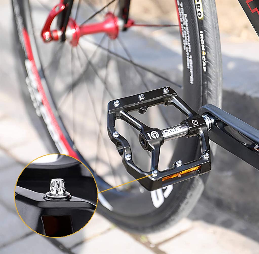 CXWXC Fahrradpedale Mit Reflektoren - MTB Aluminiumlegierung Pedale Set, 9/16 Cube Pedale für Mountainbike, Rennrad