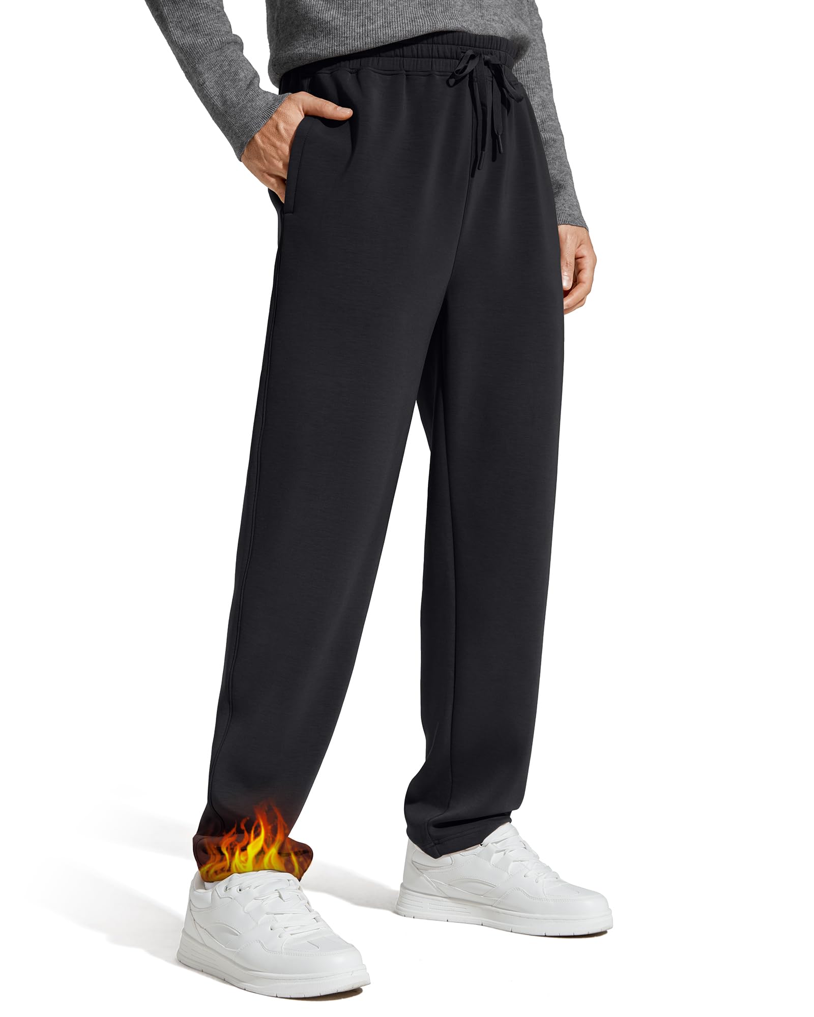 G4Free Mens Smoofit Fleece Lined Sweatpants Winter Thermal Warm Pants Casual Lounge Drawstring with Pockets